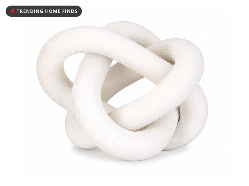 White washed wood knot decorative object