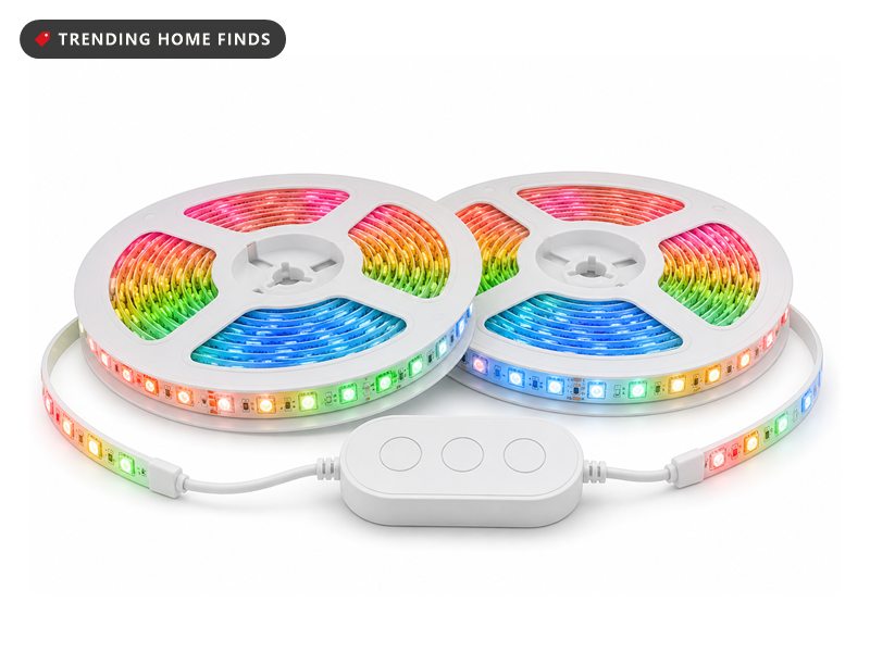 Govee RGBIC LED strip lights two pack box showing multicolor strips and app control