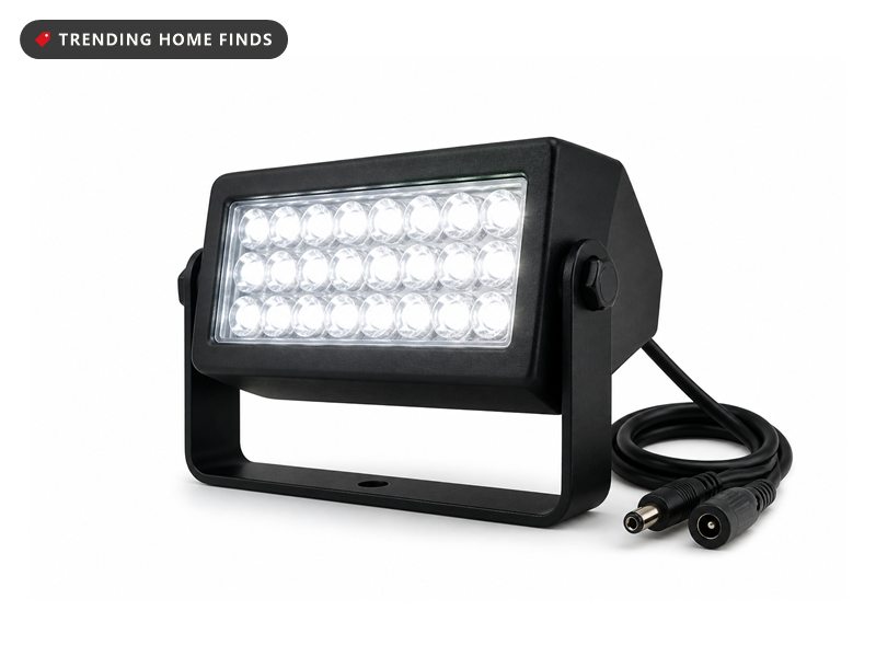 Four small wedge shaped black strobe lights, each with a clear lens of round LED bulbs bolted inside a U shaped bracket.
