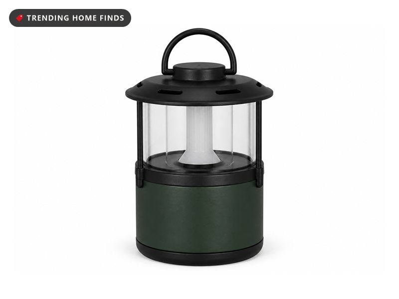 Thermacell mosquito repellent lantern in its retail box with a 12 hour fuel refill cartridge and repellent mats beside it.