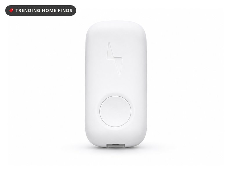 Small white oval posture sensor with a rounded touch surface