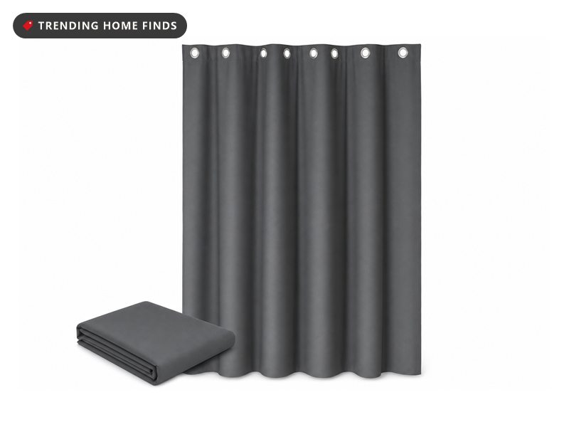 Waterproof outdoor privacy curtain panels with rustproof grommets, on a white background